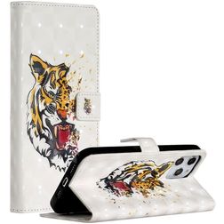 Mobigear Design iPhone 12 Pro Max Capa livro Carteira - Tiger