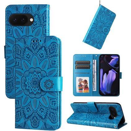 Mobigear Sunflower Google Pixel 9a Cover a libro portafoglio - Blu