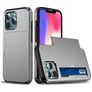 Mobigear Card iPhone 14 Pro Max Hard Case Back cover Shockproof with Card Holder - Grey