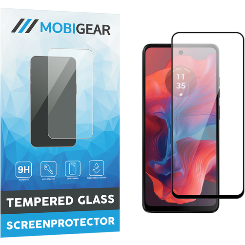 Mobigear Premium Motorola Moto G04 Szkło hartowane Ochrona ekranu - Kompatybilna z etui - Czarny