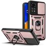 Mobigear Armor Ring Cam Slide Xiaomi Redmi Note 11S 4G Hårdt Bagsidecover Stødsikkert med ringholder og Camera Slider - Rosaguld
