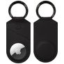 Valenta Snap Capa Pele genuína Porta-chaves para Apple AirTag - Preto