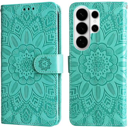 Mobigear Sunflower Samsung Galaxy S26 Ultra Pungetui med Seddelrum - Grøn
