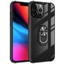 Mobigear Crystal Ring iPhone 14 Pro Max Funda Plástico rígido Carcasa con anillo - Transparente / Negro