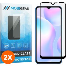 Mobigear Premium Xiaomi Redmi 9A Vidro temperado Película de ecrã - Compatível com capas - Preto (Pack de 2)