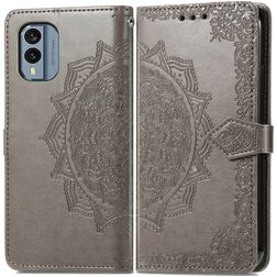 Mobigear Mandala Nokia X30 Funda tipo libro Cartera - Gris