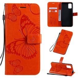 Mobigear Butterfly Samsung Galaxy A71 Pungetui med Seddelrum - Orange