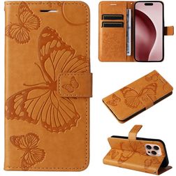 Mobigear Butterfly iPhone 16 Pro Lompakkokotelo + Setelitasku - Konjakki