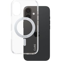 CARE by PanzerGlass Kickstand iPhone 16 MagSafe Funda Plástico rígido Carcasa con soporte - Transparente / Plateado
