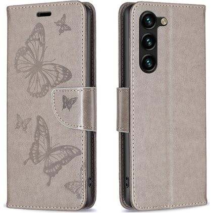 Mobigear Butterfly Samsung Galaxy S24 Plus Cover a libro portafoglio - Grigio