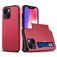 Mobigear Card iPhone 15 Funda Plástico rígido Carcasa Antigolpes con tarjetero - Rojo