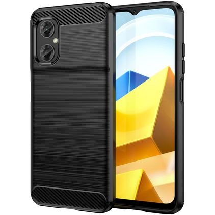 Mobigear Brushed Slim POCO M5 Flexibel TPU Skal - Svart