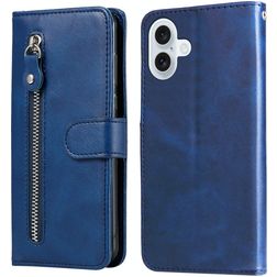 Mobigear Zipper iPhone 17 Etui z klapką typu portfel - Niebieski
