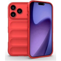 Mobigear Bumpy iPhone 17 Pro Flexibilní TPU Zadní kryt - Červená