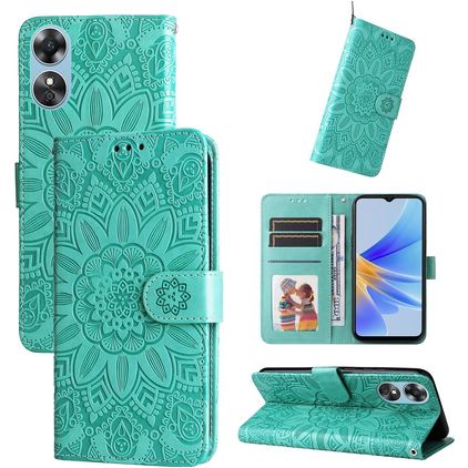 Mobigear Sunflower OPPO A17 Plånboksfodral med sedelfack - Grön