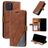 Mobigear Rhombus iPhone 12 Pungetui med Seddelrum - Brun