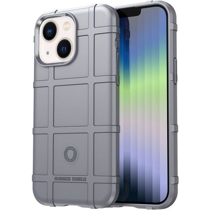 Mobigear Rugged Shield iPhone 14 Plus Fleksibel TPU Bagsidecover Stødsikkert - Grå