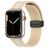 Mobigear Stripe Mag Bracelete Silicone Fecho magnético para Apple Watch - 42/41/40/38 mm - Branco / Bege