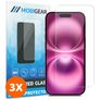 Mobigear iPhone 16 Tempered Glass Screen Protector - Case Friendly (3-Pack)