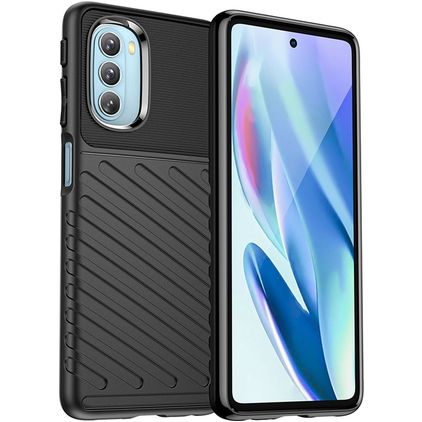 Mobigear Groove Motorola Moto G51 5G Joustava TPU Suojakuori - Musta