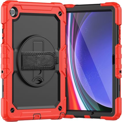 Mobigear SureGrip Xtreme Samsung Galaxy Tab A9 Plus (2023) Plastica rigida / Silicone Back cover + Tracolla + Supporto - Rosso