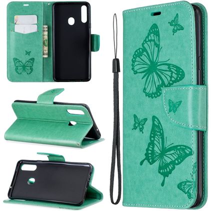 Mobigear Butterfly Samsung Galaxy A20s Funda tipo libro Cartera - Turquesa