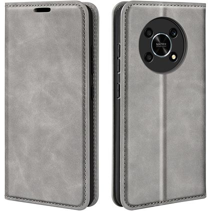 Mobigear Retro Slim HONOR Magic 4 Lite Lompakkokotelo + Setelitasku - Harmaa