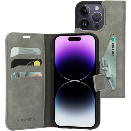 Mobiparts Classic Wallet iPhone 14 Pro Knížkové pouzdro Peněženka - Granite Grey