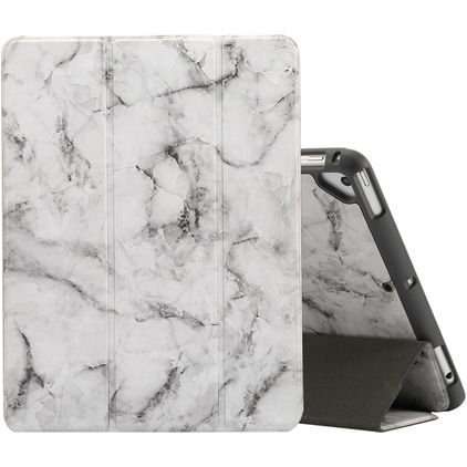 Mobigear Tri-Fold Marble iPad 5 (2017) Cover a libro + Portapenna - Grigio