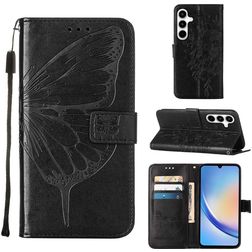 Mobigear Butterfly Samsung Galaxy A35 Funda tipo libro Cartera - Negro