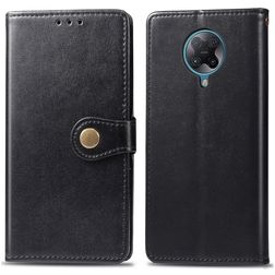 Mobigear Snap Button POCO F2 Pro Cover a libro portafoglio - Nero