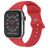 Mobigear Sport Dual Silikoni Apple Watch Ranneke Tappikiinnitys - 49/46/45/44 mm - Tummanpunainen