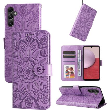 Mobigear Sunflower Samsung Galaxy A14 Plånboksfodral med sedelfack - Lila