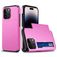 Mobigear Card iPhone 15 Pro Hard Case Back cover Shockproof with Card Holder - Pink
