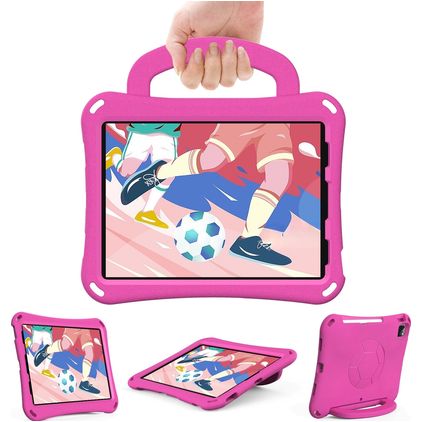 Mobigear Football iPad Air 11 Inch (2025) EVA foam Back cover + Shoulder Strap + Stand - Magenta