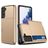 Mobigear Card Samsung Galaxy S21 Hard Case Back cover Shockproof with Card Holder - Gold
