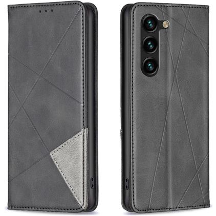 Mobigear Rhombus Slim Samsung Galaxy S25 Plus Cover a libro - Nero