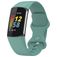 Mobigear Sport Dual Silicone Fitbit Charge 5 Strap Push closure - Green