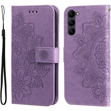 Mobigear Flowers Samsung Galaxy S23 Funda tipo libro Cartera - Morado