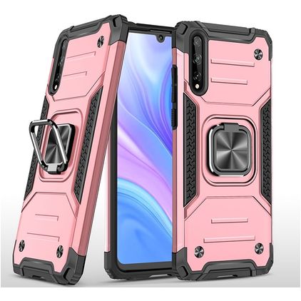 Mobigear Armor Ring Huawei P Smart S Fodral Hårdplast Skal Stötsäkert med ringhållare - Roséguld