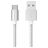 Mobigear Nylon USB-A – USB-C Kaapeli 1 m - Valkoinen