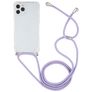 Mobigear Lanyard iPhone 12 Pro Max Elastyczne TPU Etui ze smyczą - Przezroczysty / Niebieski / Fioletowy