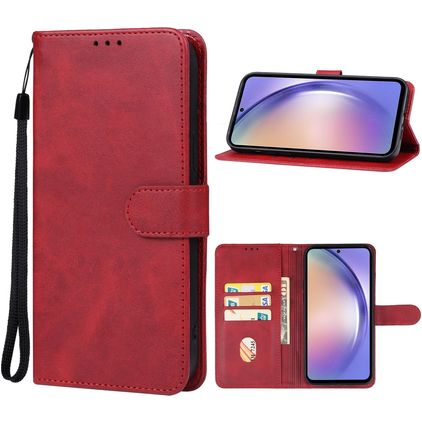 Mobigear Retro Samsung Galaxy A55 Plånboksfodral med sedelfack - Röd