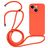 Mobigear Lanyard iPhone 14 Plus Silicone Capa com cordão - Laranja