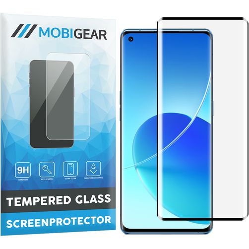 Mobigear Premium OPPO Reno 6 Pro 5G Tempered Glass Screen Protector - Case Friendly - Black