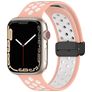 Mobigear Sport Plus Mag Correa Silicona Cierre magnético para Apple Watch - 49/46/45/44 mm - Blanco / Rosa