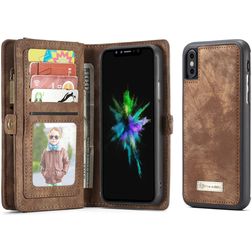 CaseMe 008 iPhone X Cover Aftageligt 2-i-1-pungetui med Seddelrum - Brun