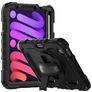 Mobigear SureGrip Xtreme iPad Mini 7 (2024) Plastica rigida / Silicone Back cover + Portapenna + Tracolla + Supporto - Nero