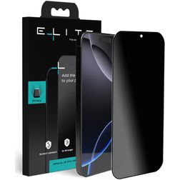 Elite iPhone 16 Pro Max Glas Skærmbeskytter Privacy - Case Friendly - Sort