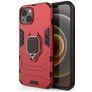 Mobigear Armor Ring iPhone 13 Hårdt Bagsidecover Stødsikkert med ringholder - Rød